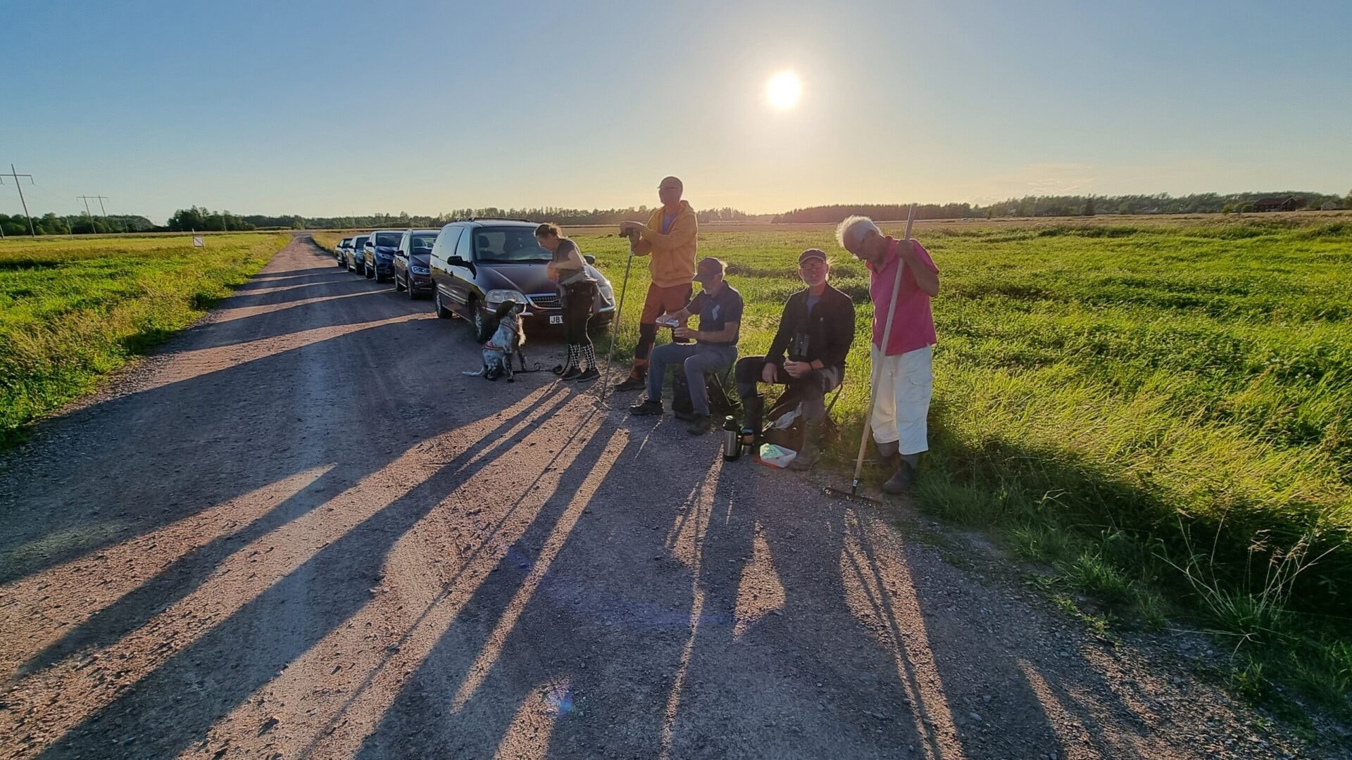 Kvällsarbete med gänget: Rensa bort lite växtlighet och krattning på platserna som vi ska fröså på, ...